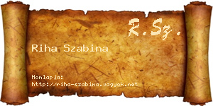 Riha Szabina névjegykártya